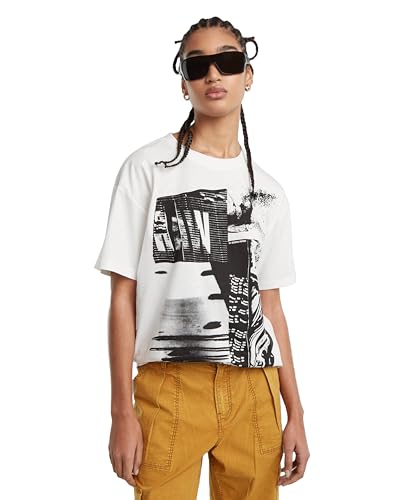 G-Star Damen Multi Print Loose Top, Weiß (lt Chalk D25164-336-1284), XS von G-Star RAW