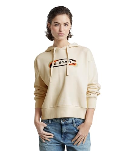 G-Star Damen Old Skool Logo Loose Hoodie, Weiß (Chalk D25519-D427-127), M von G-Star RAW