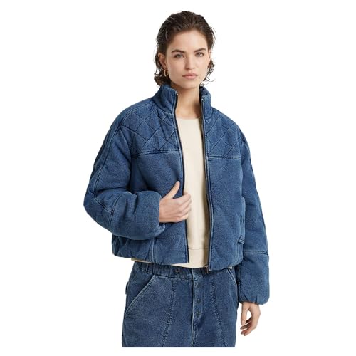 G-Star Damen Padded Cocoon Bomberjacke, Blau (faded indigo shield D25343-D759-G851), M von G-STAR