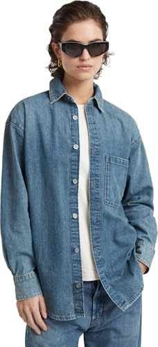 G-Star Damen Relaxed Overshirt, Blau (faded coastal waters D24344-D777-G797), M von G-STAR