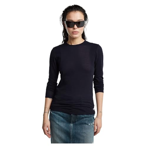 G-Star Damen Ribbed Shoulder Panels Slim Top, Blau (Osaka Blue D25058-C954-3873), XXL von G-STAR RAW