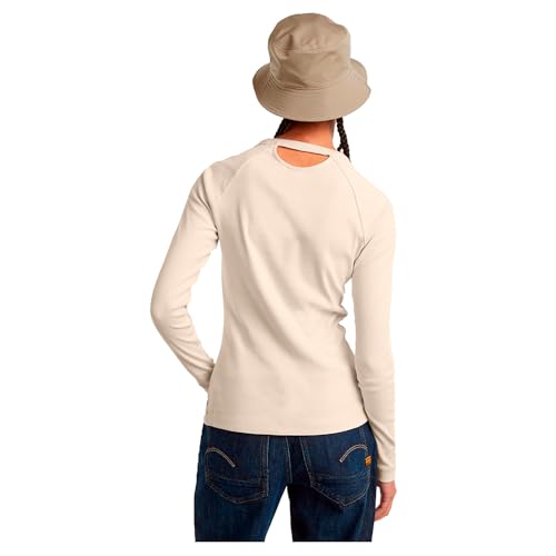 G-Star Damen Slim Rib Keyhole Top, Weiß (Chalk D25026-D850-127), M von G-STAR