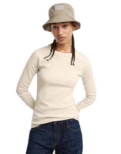 G-Star Damen Slim Rib Keyhole Top, Weiß (Chalk D25026-D850-127), M von G-STAR RAW