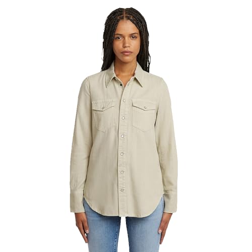 G-Star Damen Slim Western Hemd, Grün (Green Tint gd D24343-D454-H029), L von G-STAR
