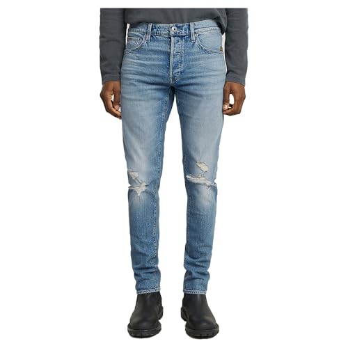 G-STAR Herren 3301 Slim Jeans, Blau (Vintage Blue Vapour Destroyed 51001-D936-H103), 34W / 32L von G-STAR