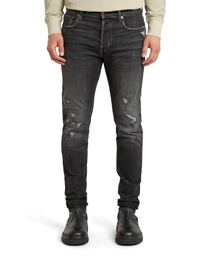 G-STAR Herren 3301 Slim Jeans, Blau (Worn in Black Metal Restored 51001-D497-H101), 30W / 30L von G-STAR