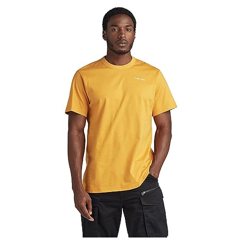 G-Star Herren Back 3301 Graphic Loose T-Shirt, Gelb (Dull Yellow D23821-4561-1213), M von G-Star RAW