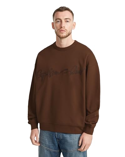 G-Star Herren Chenille G-Script Loose Sweatshirt, Braun (dk Plum D25134-D257-8168), XS von G-Star RAW