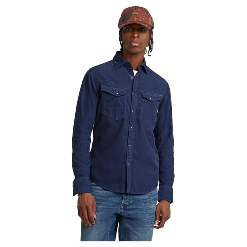 G-Star Herren Dakota Slim Hemd, Blau (dk sea Blue gd D25223-C436-G702), XS von G-STAR