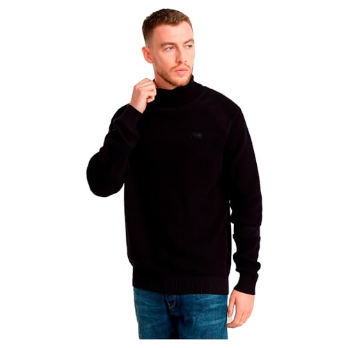 G-Star Herren Detailed Turtle Knitted Pullover, Schwarz (dk Black D25113-C868-6484), XL von G-Star RAW