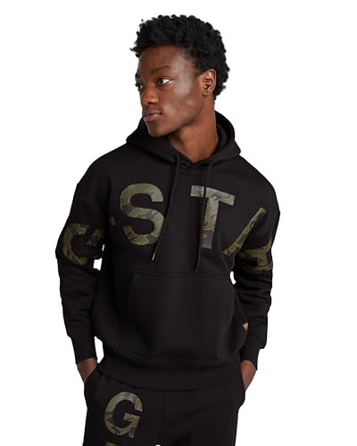 G-Star Herren Embro Print Loose Hooded Sweatshirt, Schwarz (dk Black D25530-D733-6484), M von G-Star RAW