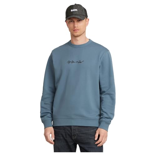 G-Star Herren G-Script Logo Sweatshirt, Blau (avio D26407-D257-1820), L von G-STAR