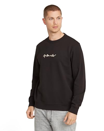 G-Star Herren G-Script Logo Sweatshirt, Schwarz (dk Black D26407-D257-6484), L von G-Star RAW