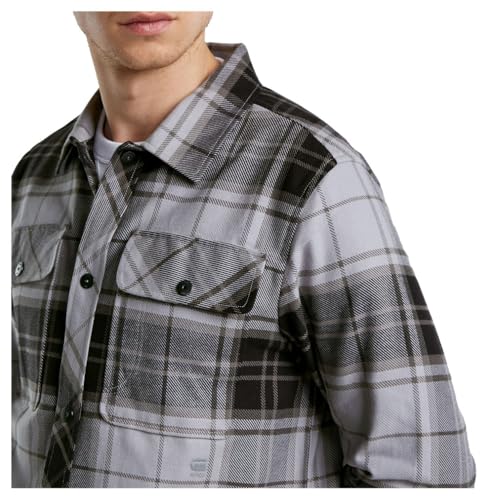 G-Star Herren GPO Overshirt, Mehrfarben (grey alloy luke check D25388-D749-G894), XXL von G-Star RAW