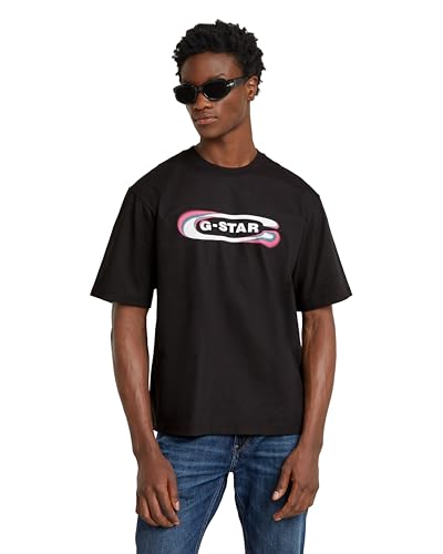 G-Star Herren Gradient Old Skool Logo Boxy T-Shirt, Schwarz (dk Black D25089-C784-6484), XL von G-STAR RAW