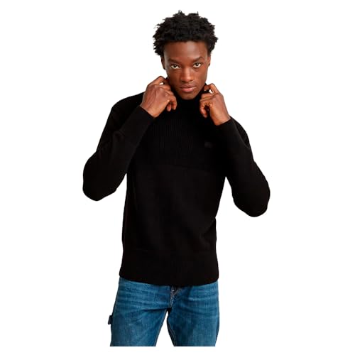 G-Star Herren Knitted Turtle Neck Pullover Fisherman, Schwarz (dk Black D25151-C868-6484), L von G-Star RAW