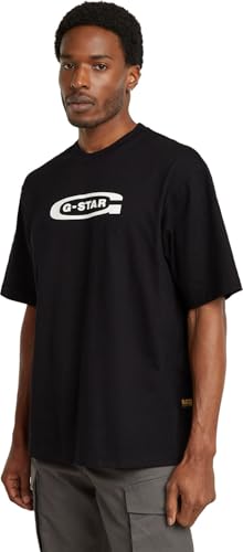 G-Star Herren Old Skool Logo Boxy T-Shirt, Schwarz (dk Black D26350-C336-6484), L von G-STAR RAW