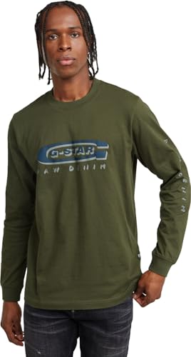 G-Star Herren Old Skool Logo T-Shirt, Grün (Shadow Olive D25152-C336-B230), XXL von G-Star RAW