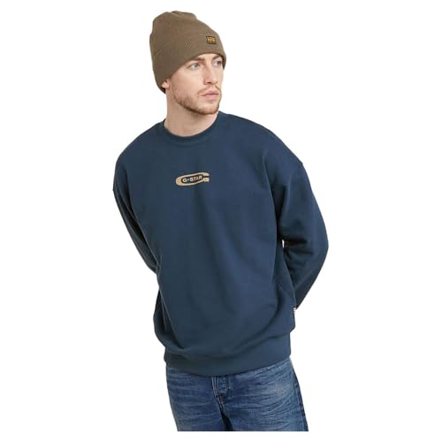G-Star Herren Photo Back Print Loose Sweatshirt, Blau (dk sea Blue D25102-D257-1023), XL von G-STAR