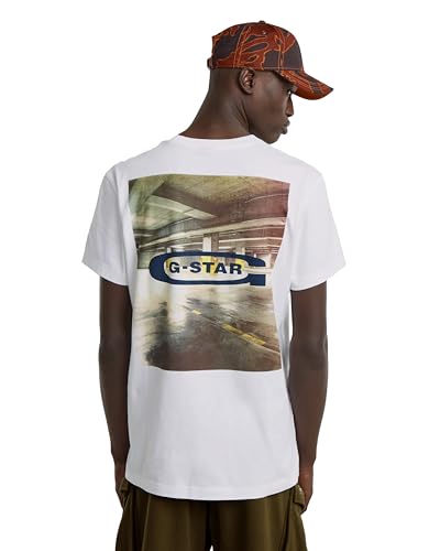 G-Star Herren Photo Print T-Shirt, Mehrfarben (White carpark D25093-C784-G931), XS von G-Star RAW