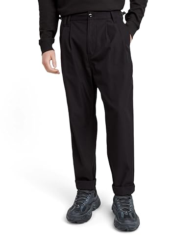 G-STAR Herren Pleated Tech Chino Relaxed, Schwarz (dk Black D25233-D517-6484), 33W / 34L von G-Star Raw
