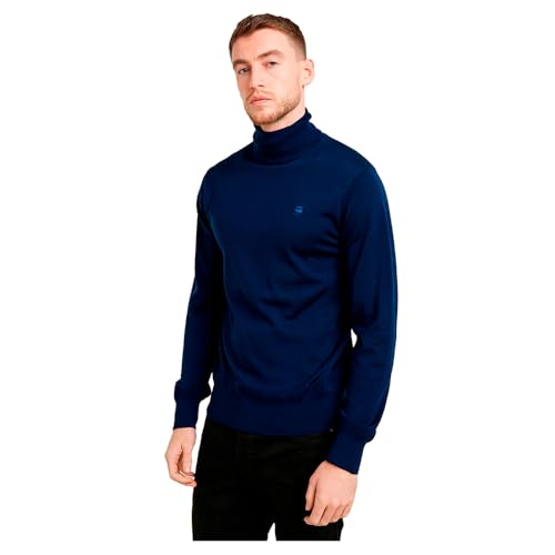 G-Star Herren Premium Core Turtle Knitted Sweater, Blau (Imperial Blue D25177-D847-1305), S von G-STAR