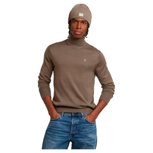 G-Star Herren Premium Core Turtle Knitted Sweater, Braun (Turf D25177-D847-273), S von G-Star RAW