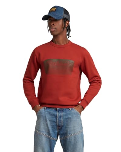 G-Star Herren Stacked Old Skool Logo Sweatshirt, Rot (Rusty red D25099-D733-A923), M von G-STAR RAW