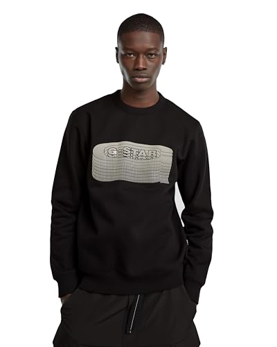 G-Star Herren Stacked Old Skool Logo Sweatshirt, Schwarz (dk Black D25099-D733-6484), XL von G-Star RAW