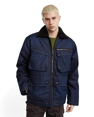 G-Star Herren Utility Sherpa Jacke, Blau (worn in deep frisian night D25180-4639-G831), L von G-STAR