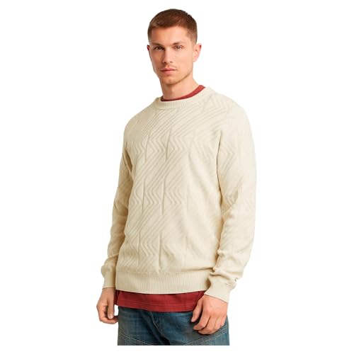 G-Star Herren Zig-Zag Structure Knitted Pullover, Weiß (Whitebait D25108-C259-1603), M von G-STAR RAW