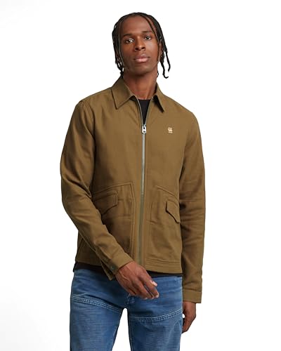 G-Star Herren Zip Overshirt, Braun (kangaroo D25571-D750-7162), L von G-STAR RAW