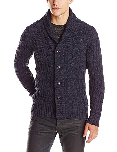 G-Star Herren hig car KNT l/s Strickjacke, Blau (Mazarine), Medium (Herstellergröße: M) von G-STAR