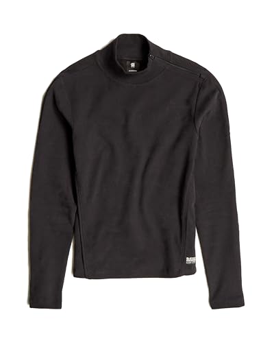 G-Star Damen Asymmetric Zip Cropped Slim Mock Top, Schwarz (dk Black D25056-D702-6484), M von G-STAR