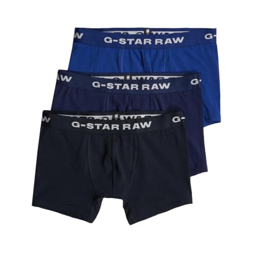 G-Star Herren Boxer Shorts 3 Pack Blue Tone, Mehrfarben (Mazarine Blue/Imperial/Lighting Blue D23773-D516-G162), S von G-Star RAW