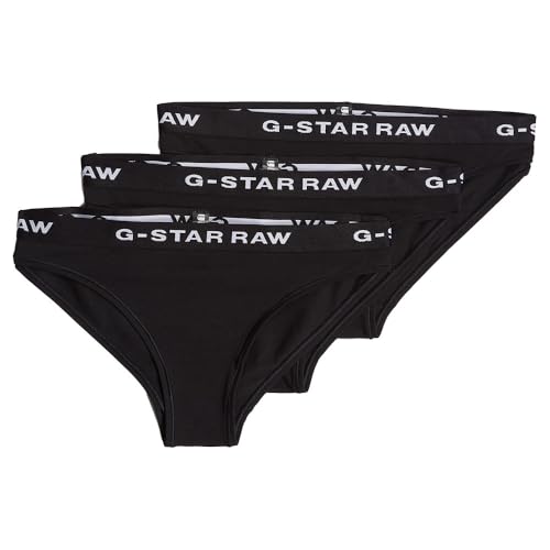 G-Star Damen Slips 3 Pack, Schwarz (Black/Black/Black D23775-D516-4248), XL von G-Star RAW