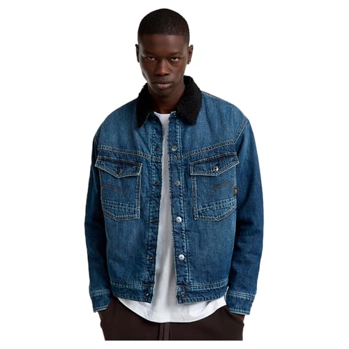 G-Star Herren Dakota Sherpa Jacke, Blau (worn in waterspouts D25138-D536-G804), L von G-Star RAW