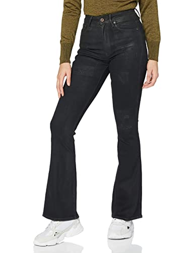 G-Star RAW Damen 3301 High Flare Jeans, Schwarz (Black Radiant Cobler Restored D01541-B472-B997), 27W / 30L von G-STAR RAW