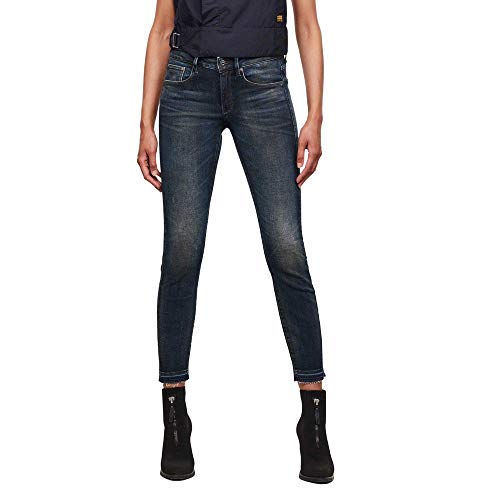 G-Star RAW Damen 3301 Mid Skinny Ankle Jeans, Blau (Antic nebulas D15943-C296-B824), 25W / 34L von G-STAR RAW