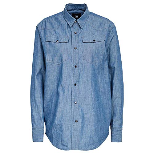 G-Star RAW Damen 3301 Relaxed Hemd, Blau (Rinsed D17551-C432-082), XS von G-STAR RAW