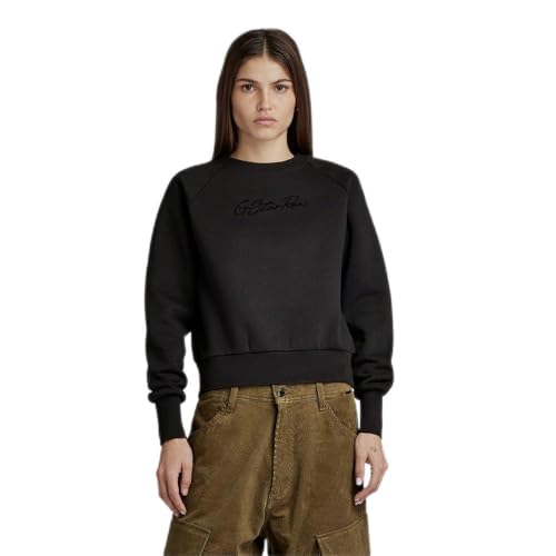 G-Star RAW Damen Autograph Sweatshirt, Schwarz (dk Black D24217-D425-6484), L von G-Star RAW