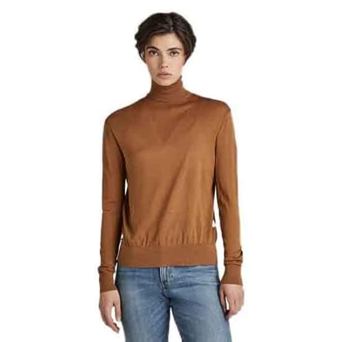 G-Star Damen Core Roll Neck Knitted Pullover, Braun (oxide ocre D21961-D166-1329), M von G-STAR RAW