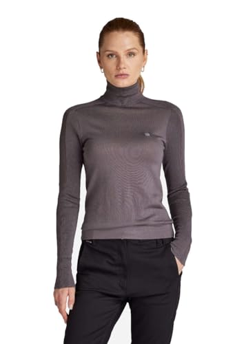G-Star RAW Damen Core Slim Turtle Knit wmn, Grau (Rabbit D23678-B692-G077), S von G-STAR RAW