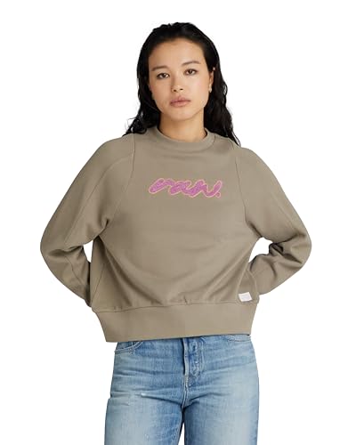 G-Star RAW Damen Cornely RAW Dot Raglan Sweatshirt, Grün (Shamrock D24375-D562-2199), XS von G-Star RAW