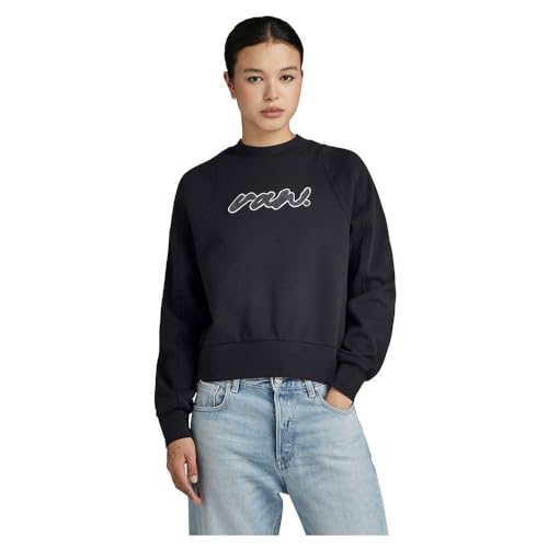 G-Star RAW Damen Cornely RAW Dot Raglan Sweatshirt, Schwarz (dk Black D24375-D562-6484), M von G-Star RAW