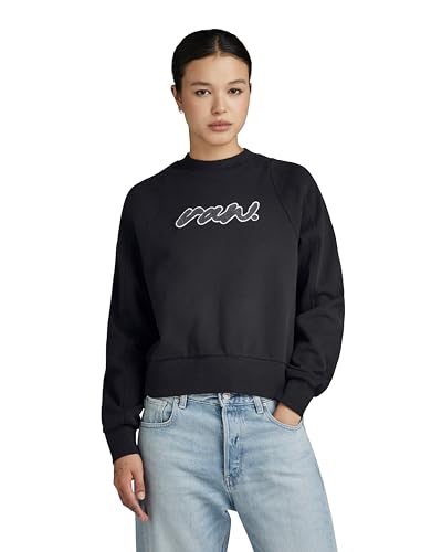 G-Star RAW Damen Cornely RAW Dot Raglan Sweatshirt, Schwarz (dk Black D24375-D562-6484), XL von G-Star RAW