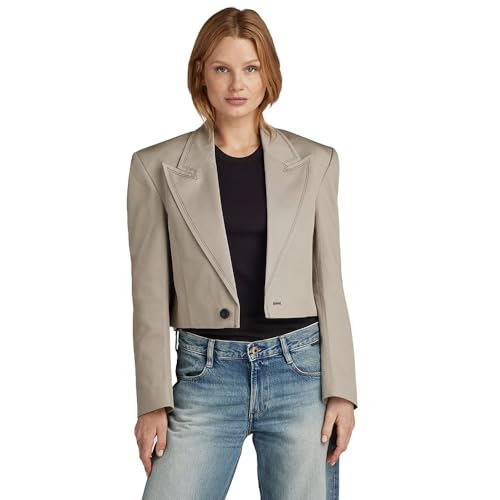G-Star RAW Damen Cropped Blazer, Grau (elephant skin D23516-C962-G106), XXS von G-Star