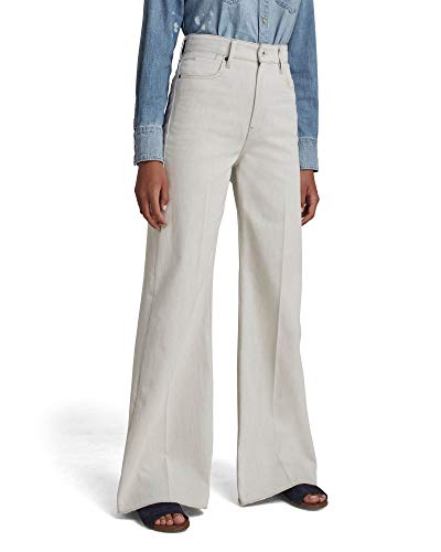 G-Star RAW Damen Deck Ultra High Wide Leg Jeans, Beige (Ecru D19058-C777-159), 27W / 32L von G-STAR