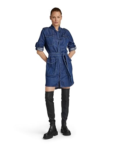 G-Star RAW Damen Denim Field Kleid, Blau (Rinsed D24350-D548-082), XXL von G-Star RAW