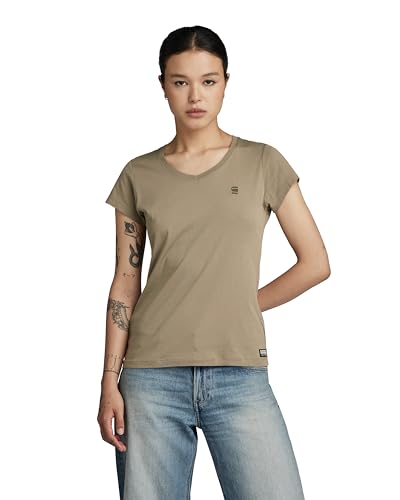 G-Star RAW Damen Eyben Slim V-Neck Top 2.0, Grün (Shamrock D24533-4107-2199), XL von G-STAR